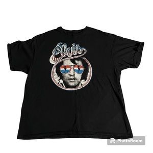 Elvis Presley Black Short Sleeve Graphic Print T-Shirt